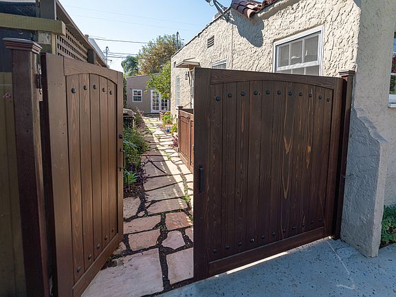 garden walkway from driveway/street to studio unit. Very private and quiet