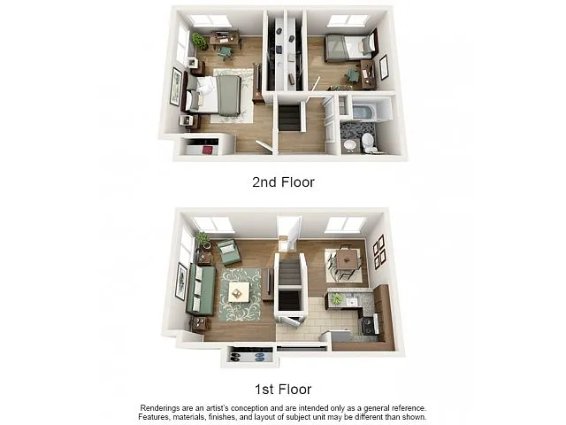 Floor plan Premium 2 Bedroom Townhome