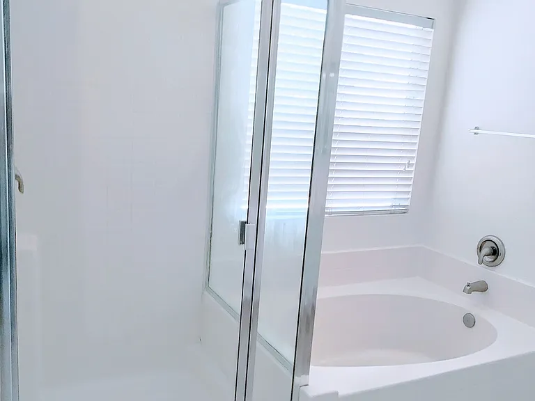 Shower and Tub in primary bathroom