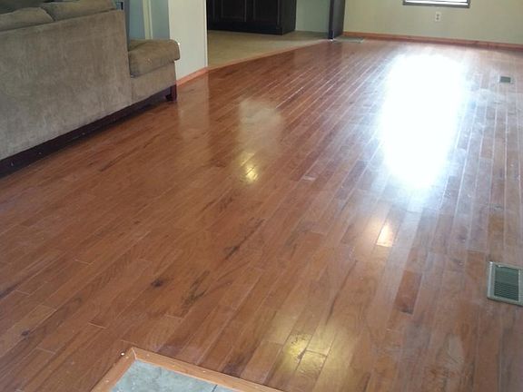 Living room has hardwood floors