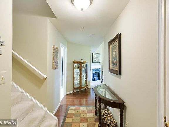 Entry foyer with wood floors
