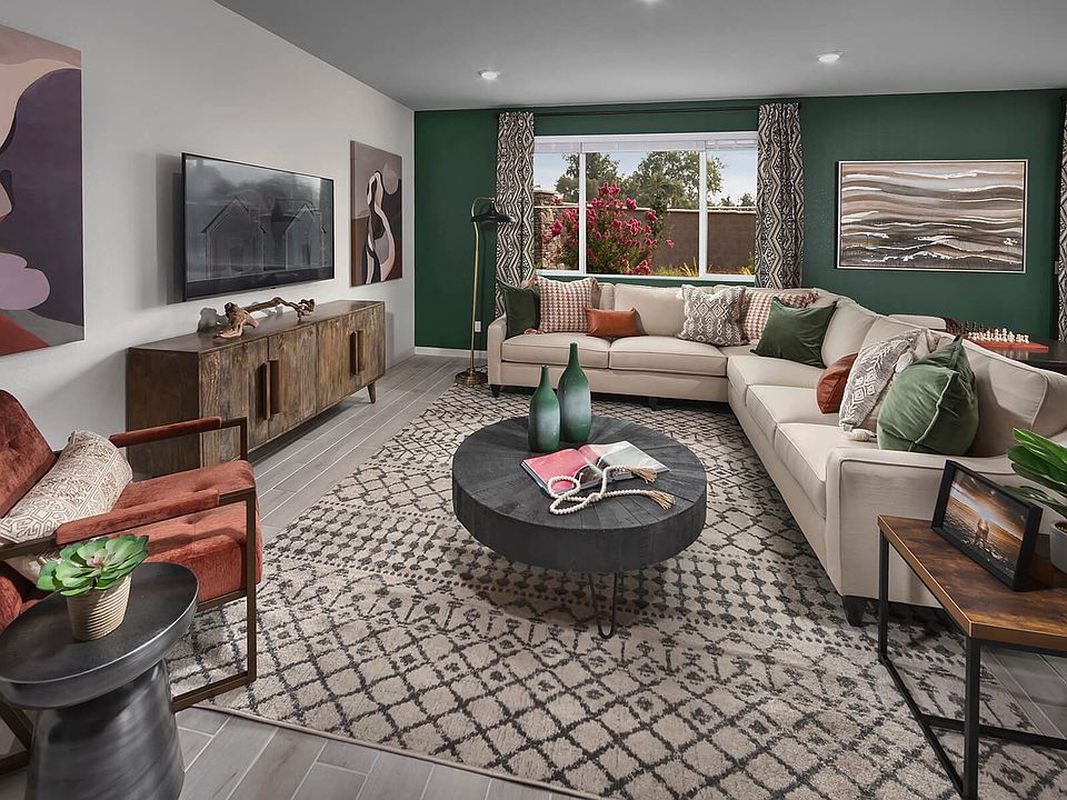 Residence 2 living room modeled at a nearby Meritage community.