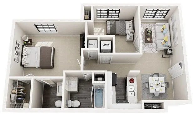 Floor plan 2 x 1 LG