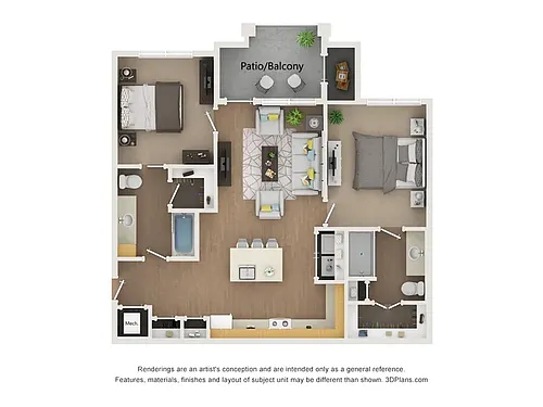 Floor plan 2 Bed 2 Bath