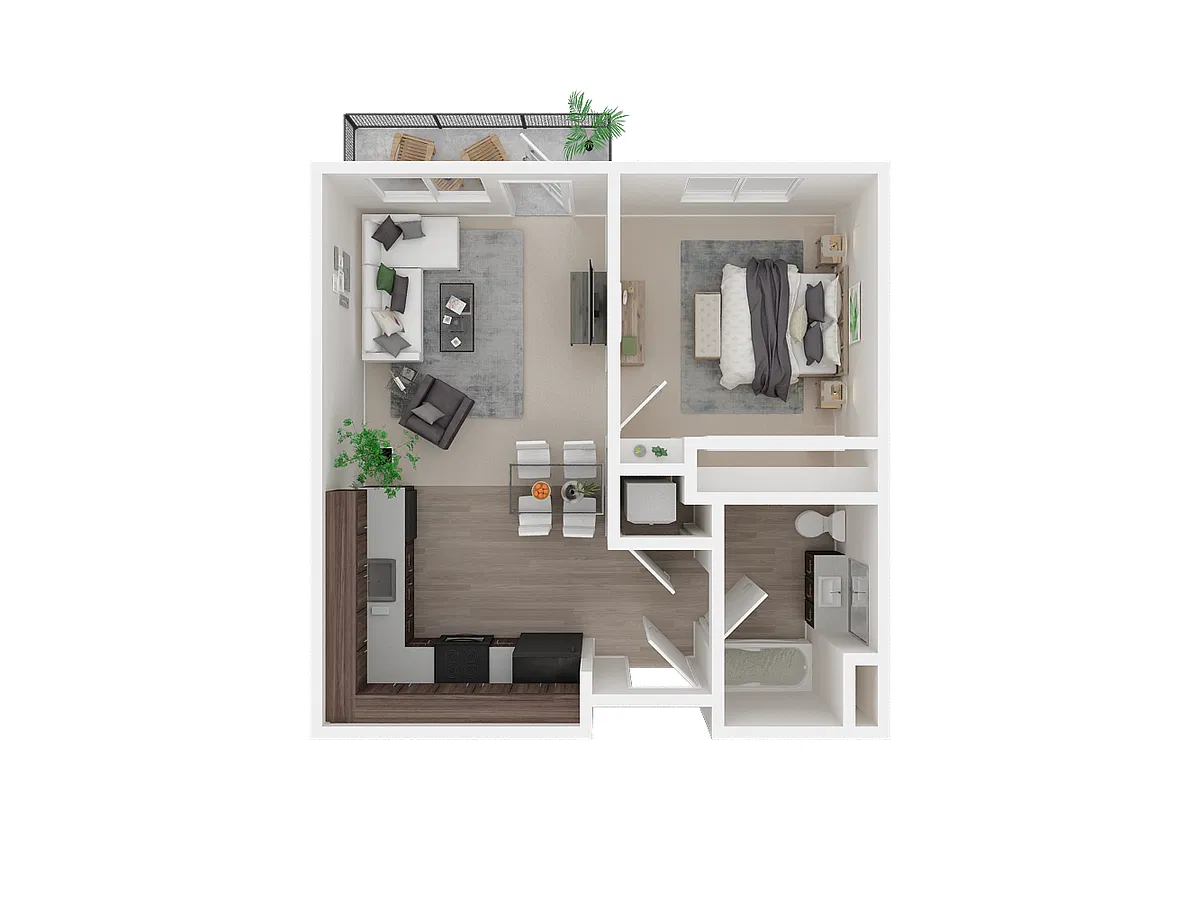 Floor plan 1 Bedroom | Age 55 Plus