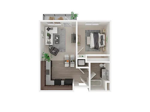 Floor plan 1 Bedroom | Age 55 Plus