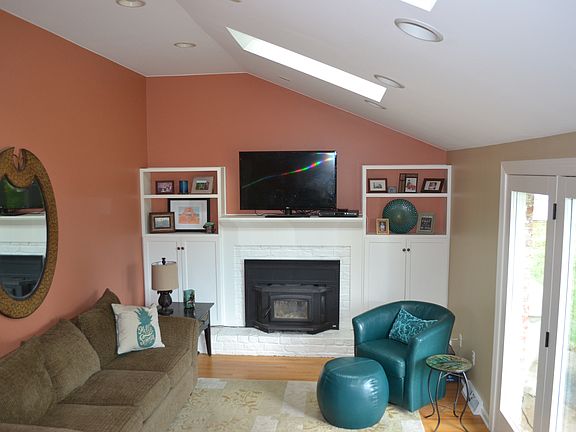 Family room with skylights