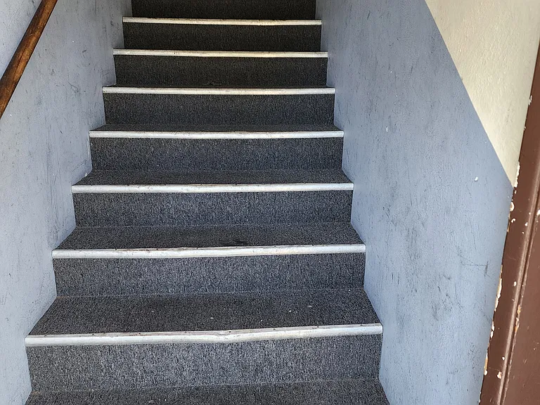 Back entry stairs by laundry