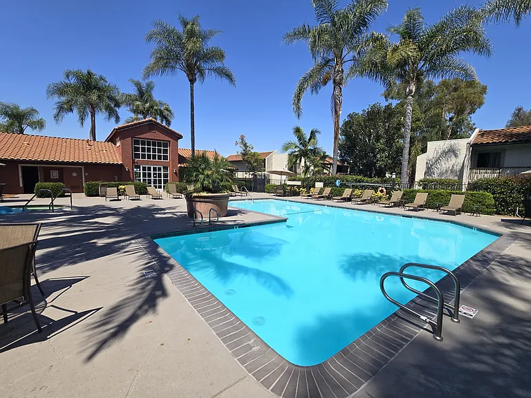 Pool + jacuzzi and lounge chairs