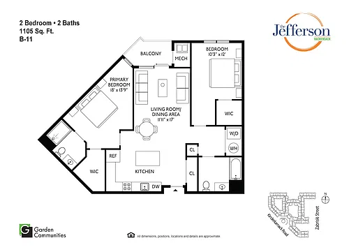 Floor plan B-11 Two Bedroom