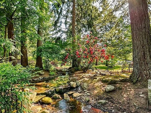 Pinebrook neighborhood private walking trails with ponds and creeks.