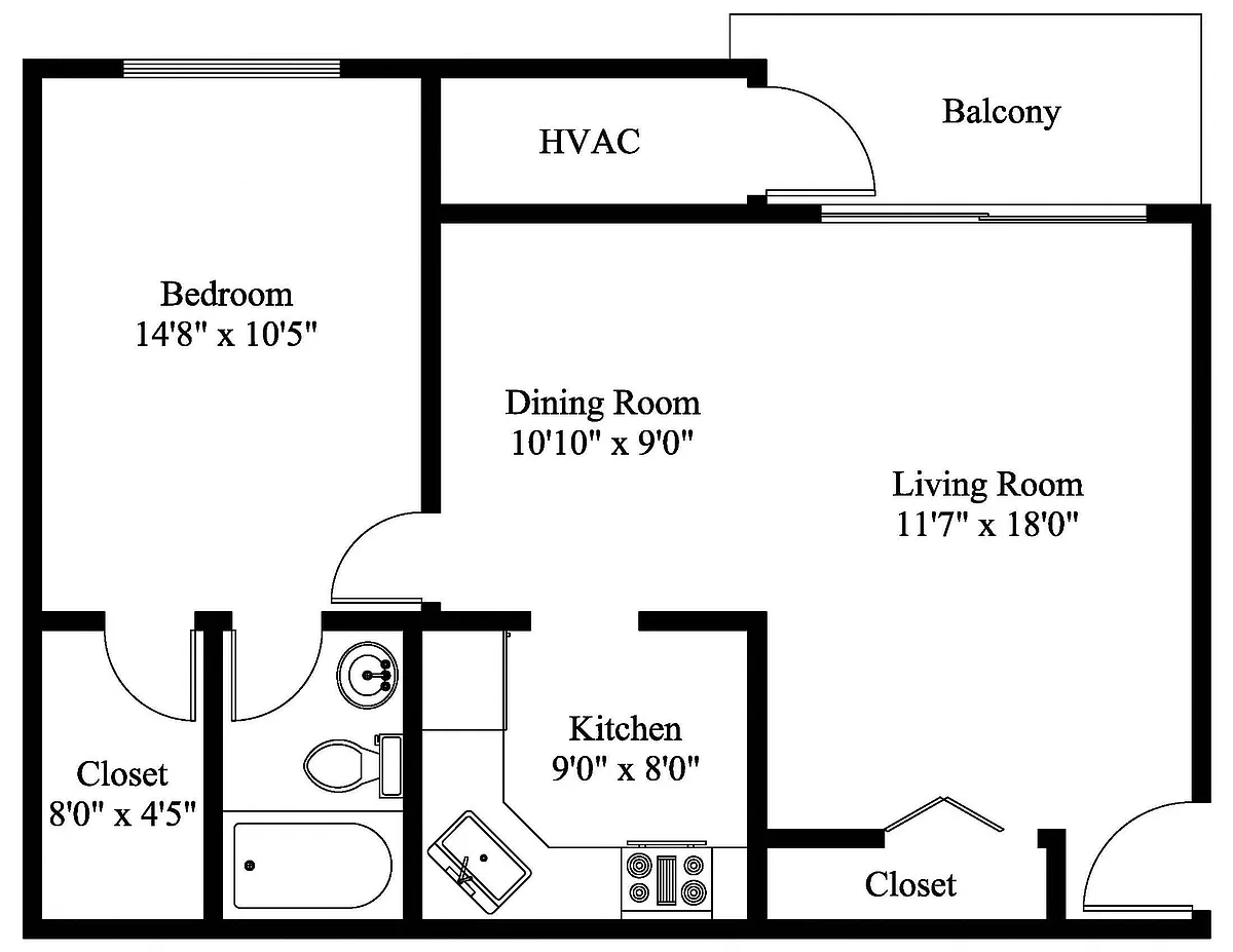 Floor plan 1 Bedroom