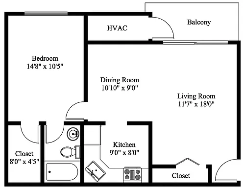 Floor plan 1 Bedroom