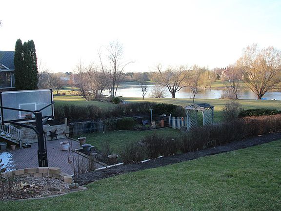 Back yard lake front view