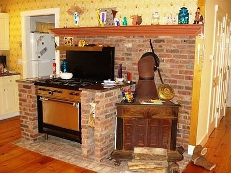 Wood Stove in Kitchen