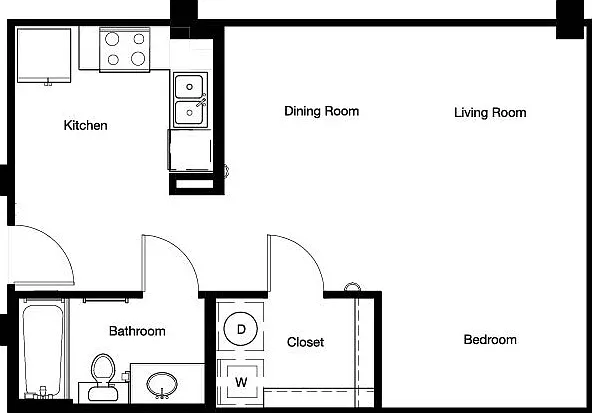 Gallery At Turtle Creek - E1 - 1 Beds - 1 Baths - 570 Sq. ft.