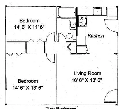 Floor plan Two Bedroom