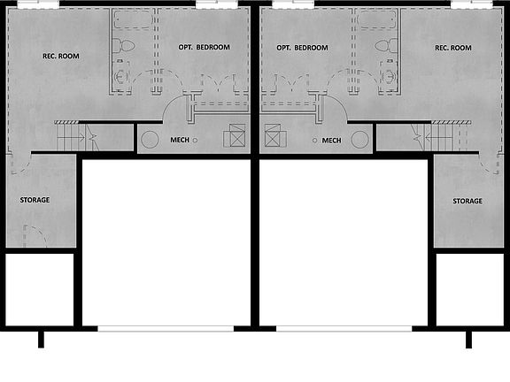 Unfinished Basement Twin Home