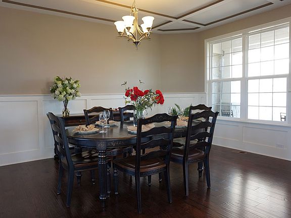 The Preston V Dining Room with coffered ceiling