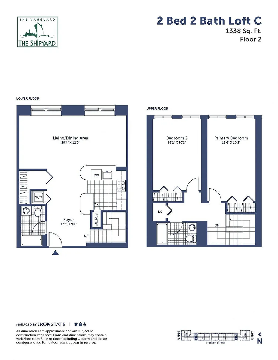 Floor plan 2 Bed 2 Bath Loft C