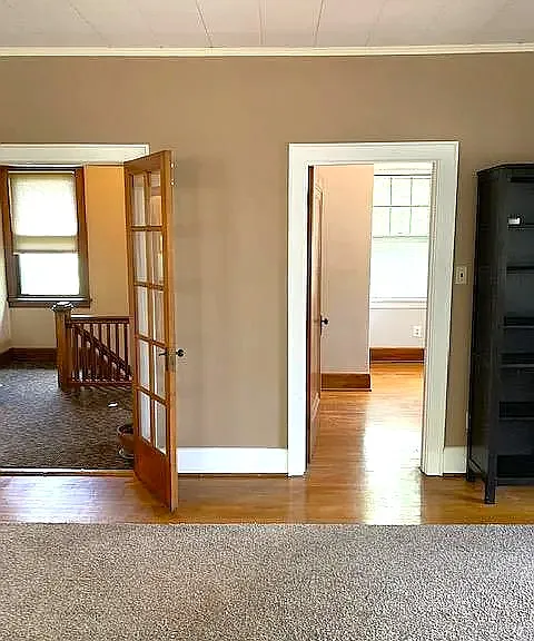 View from living room to bonus room and landing