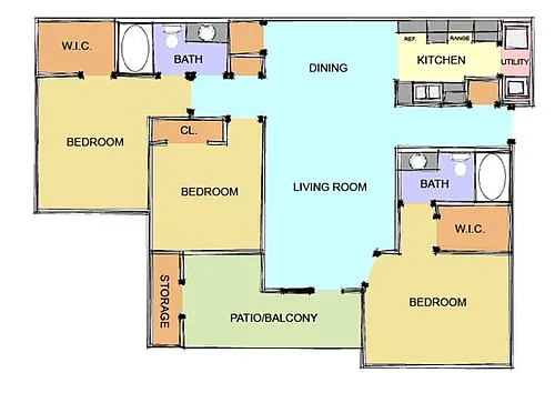 Floor plan Three Bedroom