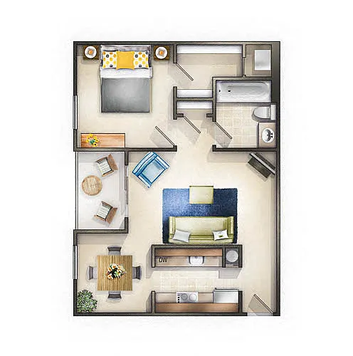 Floor plan 1 Bedroom