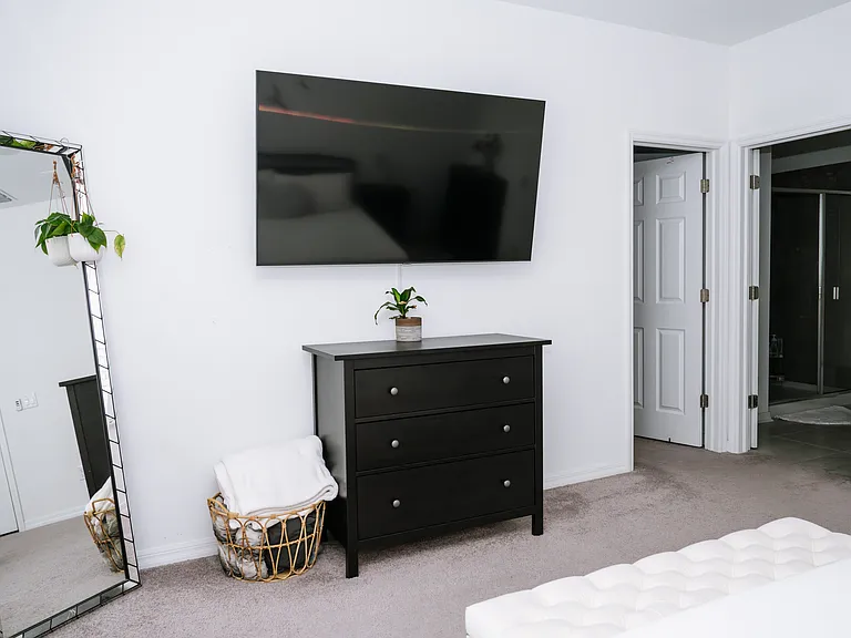 Master bedroom with master bath & walk-in closet