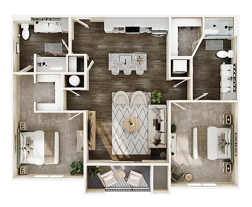 Floor plan 2 Bed/2 Bath
