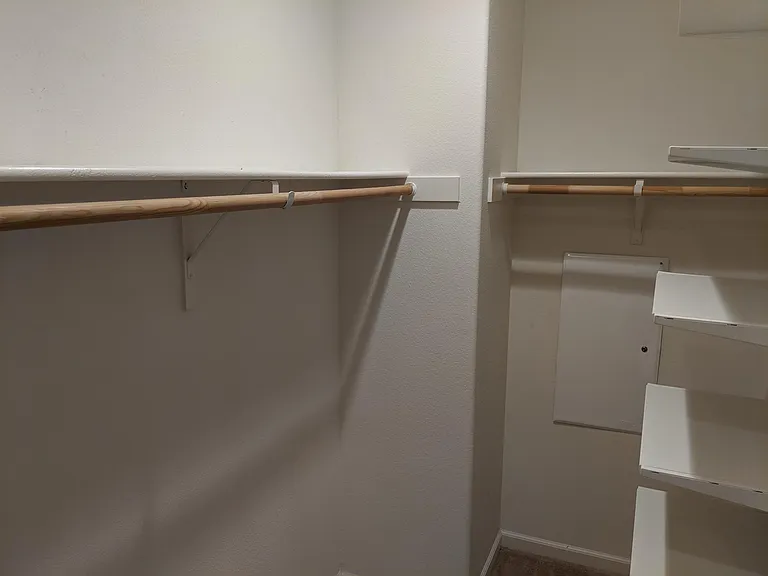 Walk in closet in master bedroom