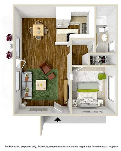 Floor plan 1 Bedroom 1 Bath