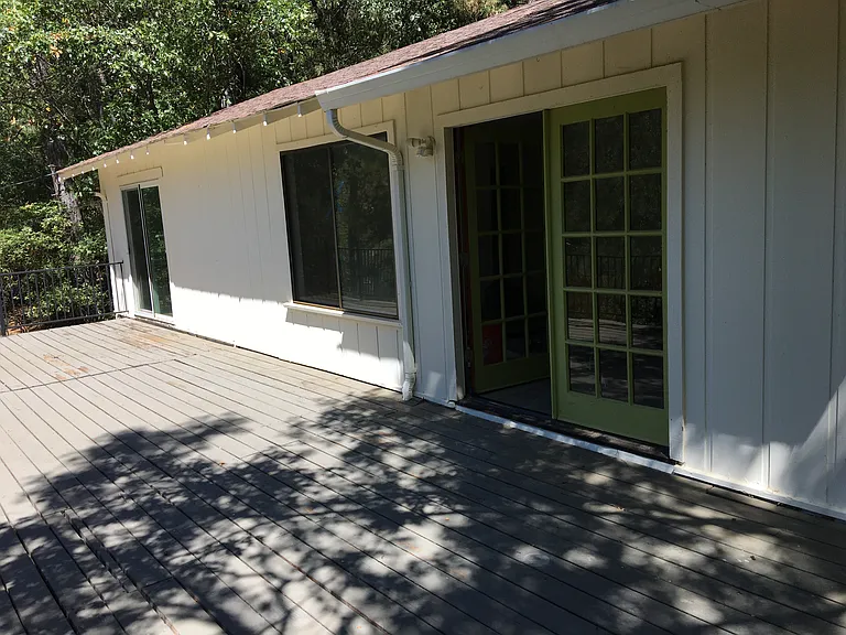 Deck from the south west- those are the west set of French doors.