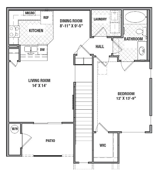 Floor plan 1x1B