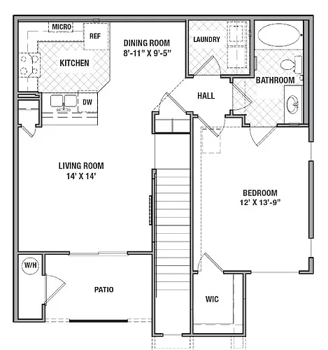 Floor plan 1x1B