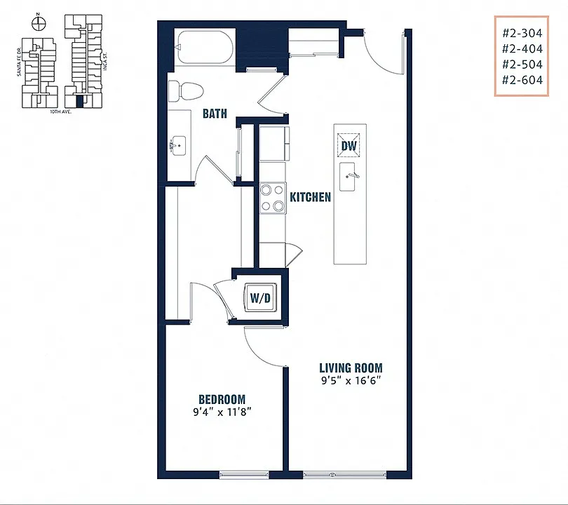 Floor plan Quin 1 Bedroom A6