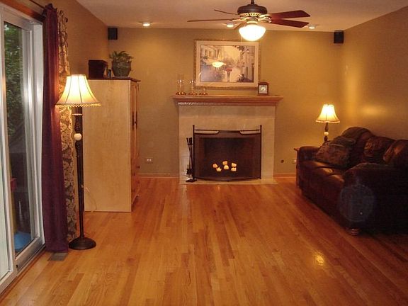 Family room; hardwood floors, wood-burning fireplace