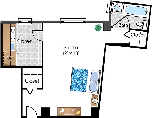 Floor plan Studio 05 Tier