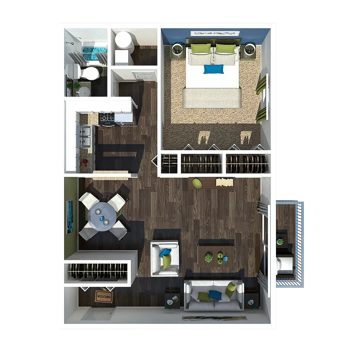 Floor plan 1 Bedroom 1 Bath