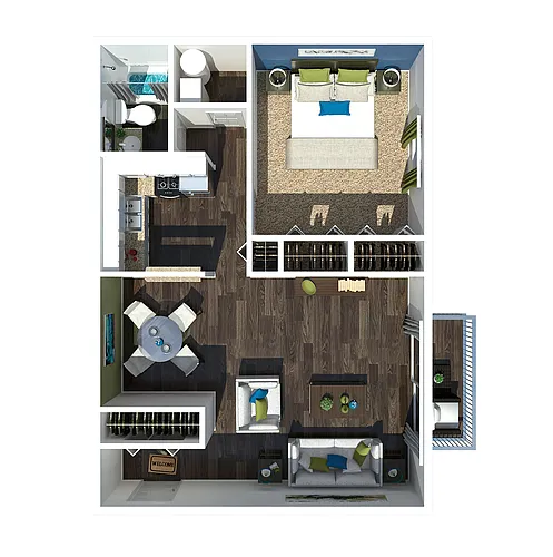 Floor plan 1 Bedroom 1 Bath