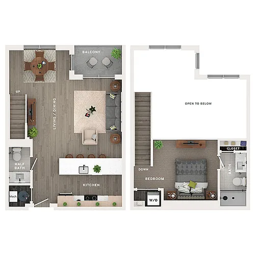 Floor plan 1BR/1BA - A8PH