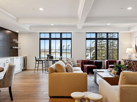 Great attention to architecture detail throughout this unit, including the coffered ceilings in the living room