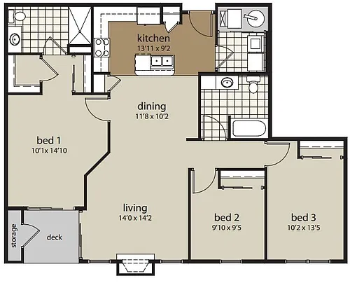Floor plan 3F 1316 sf