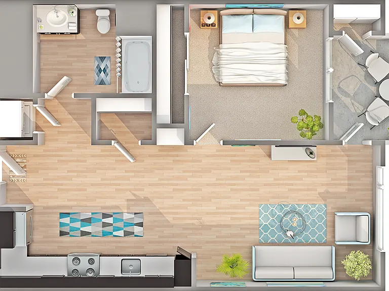 A1 | 1-Bedroom Floorplan A1 | 1-Bedroom Floorplan
