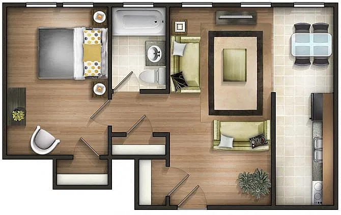 Floor plan ONE BEDROOM