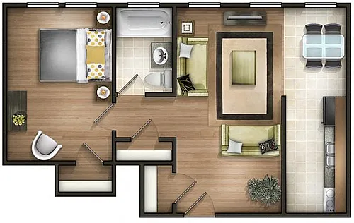 Floor plan ONE BEDROOM