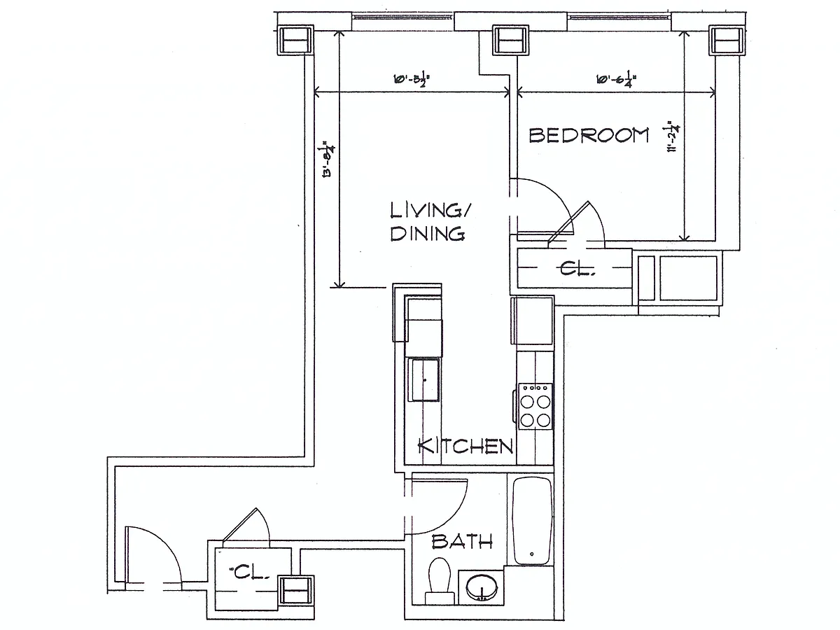 Floor plan 1Bed B
