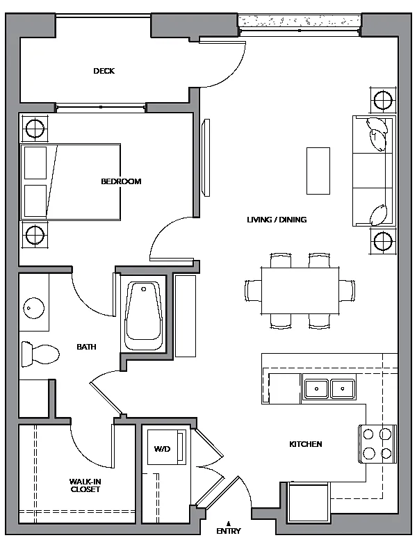 Floor plan 1H w/ Balcony