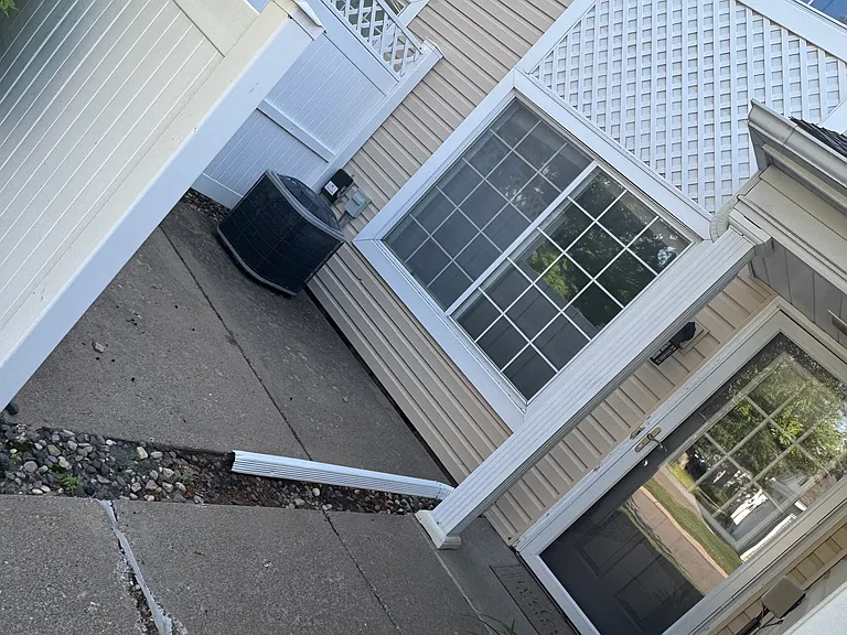 Patio with new A/C unit