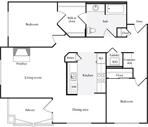 Floor plan 2 Bedrooms A