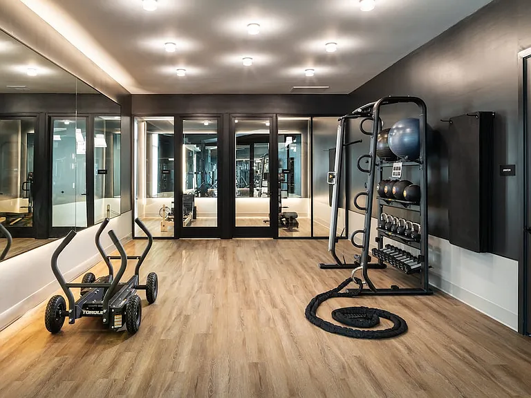 Fitness center with fitness studios